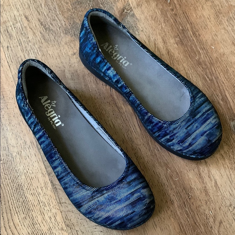 Alegria Blue Flats Comfortable Loafers Sz 8